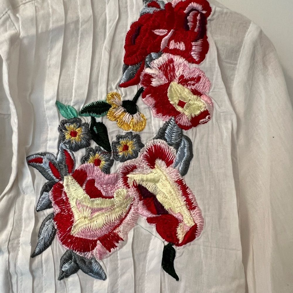 Embroidered Cotton Beach Cover up - Picture 2 of 8